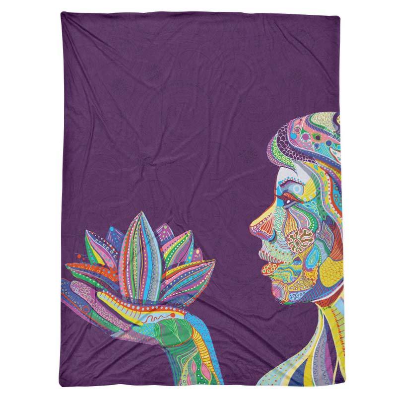 Woman And Lotus Dark Purple