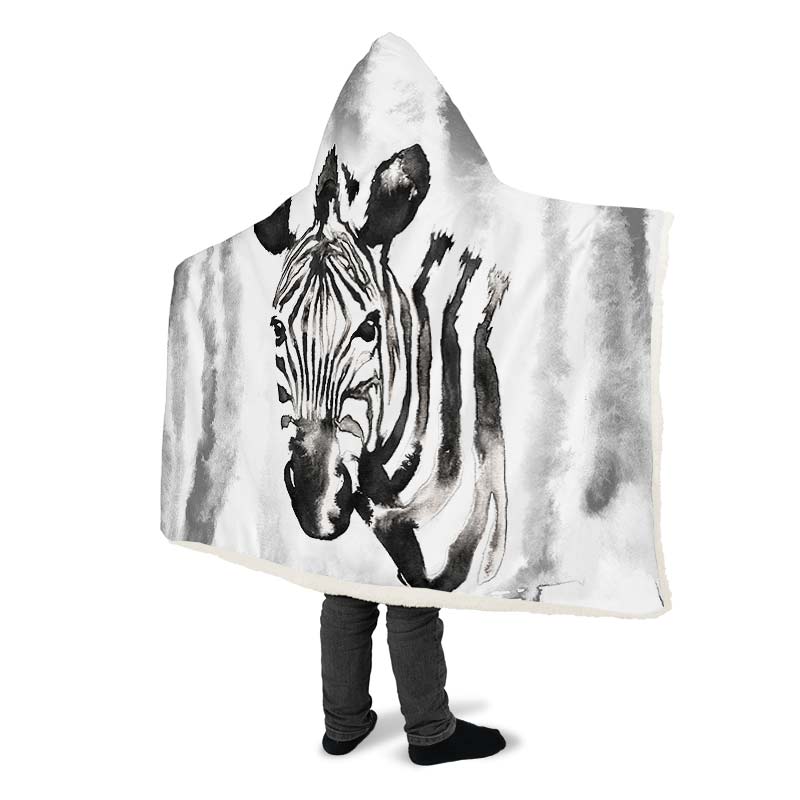 Watercolor Black Zebra