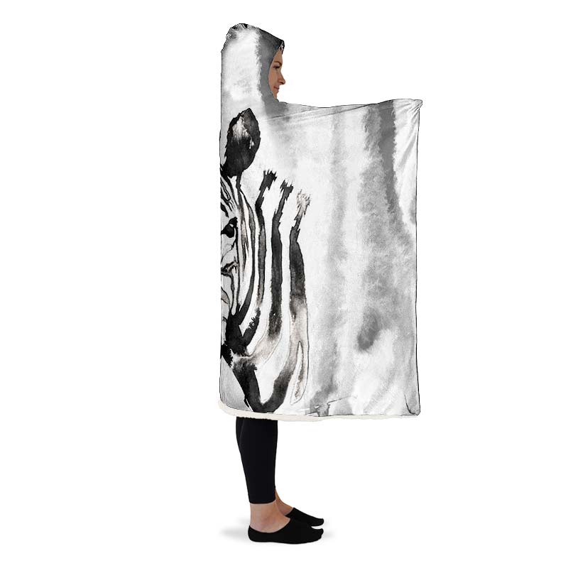 Watercolor Black Zebra