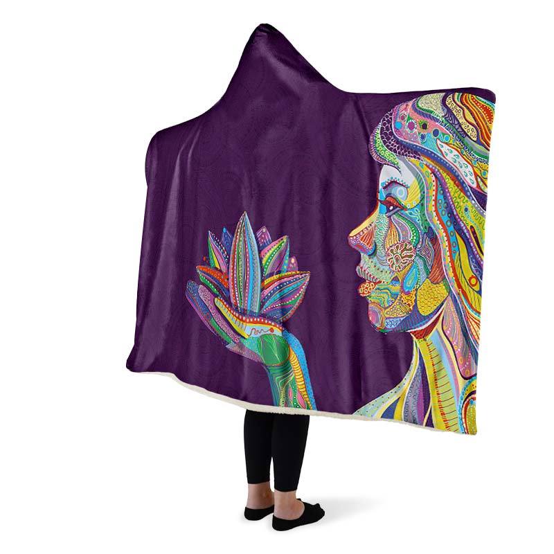 Woman And Lotus Dark Purple