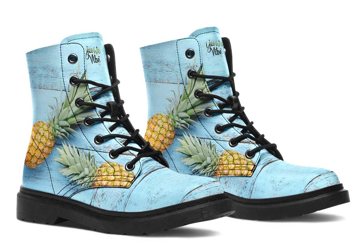 Pineapples Blue Wood