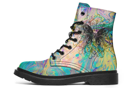 Watercolor Butterfly And Flower