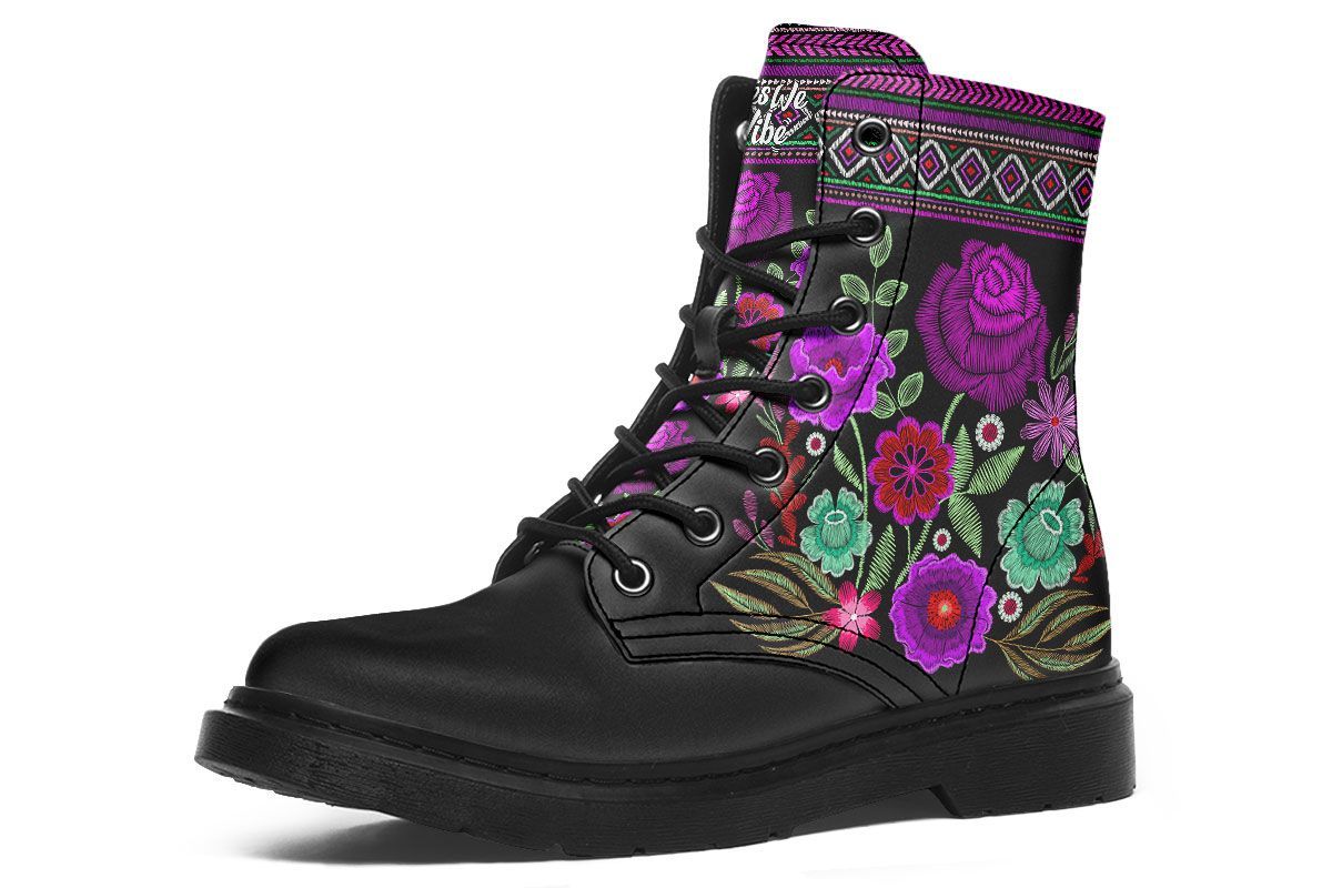 Purple Stitch Boho Flower