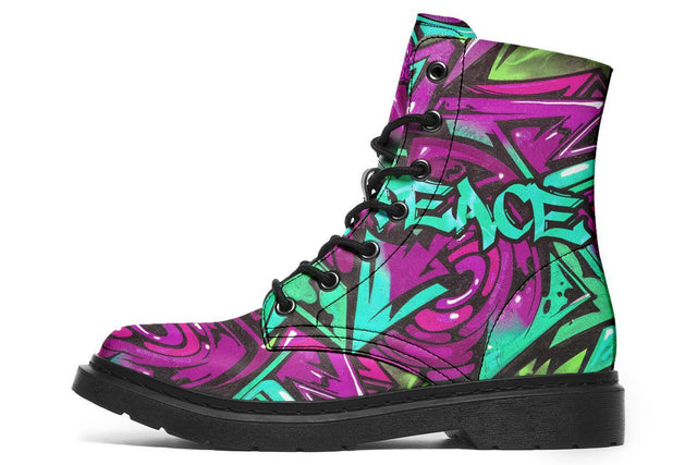 Purple Blue Peace Love Graffiti