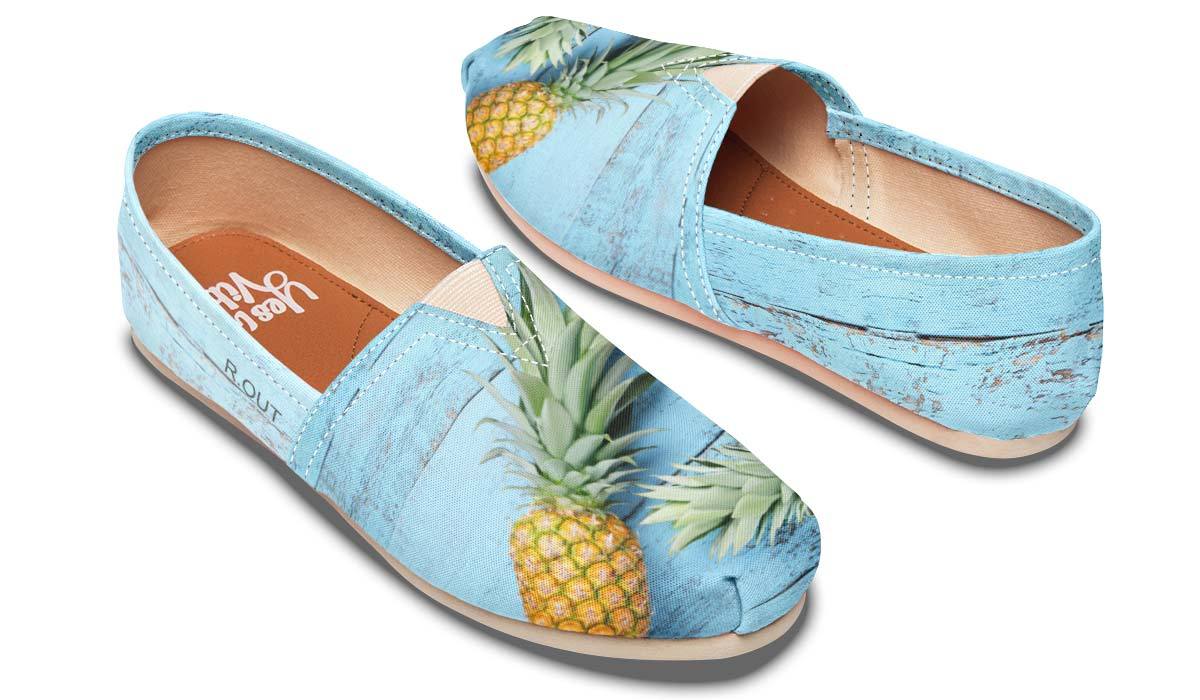 Pineapples Blue Wood