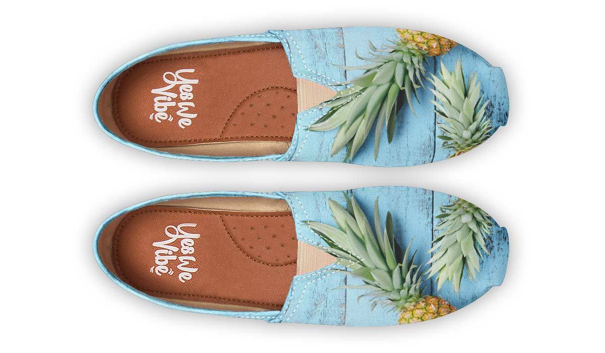 Pineapples Blue Wood