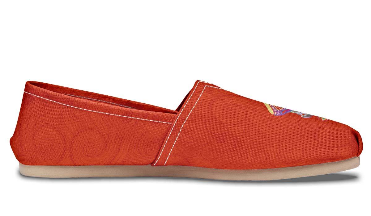 Woman And Lotus Dark Orange