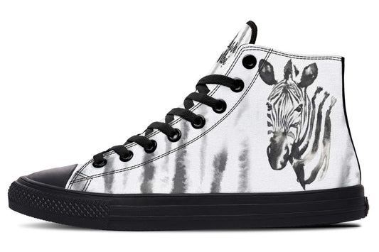 Watercolor Black Zebra Stripes