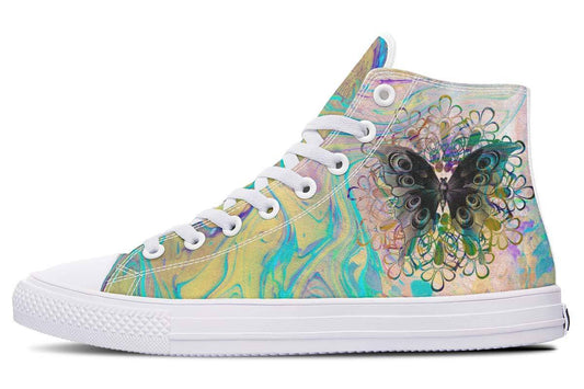 Watercolor Butterfly And Flower