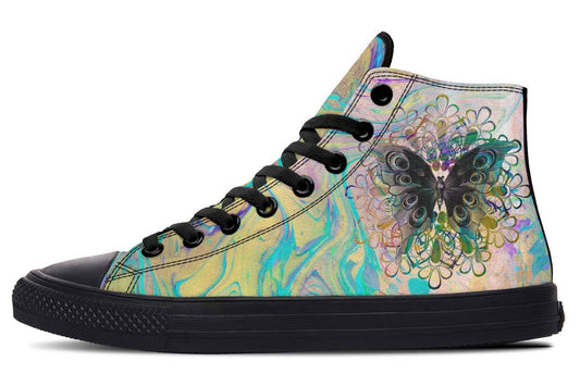 Watercolor Butterfly And Flower