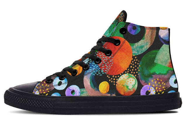 Watercolor Mixed Circles Blk
