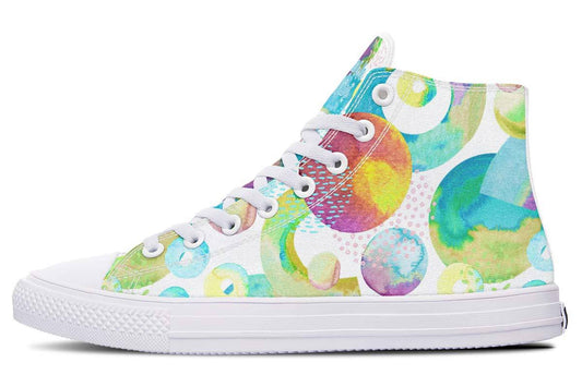 Watercolor Mixed Circles White