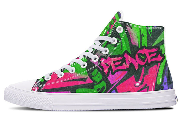 Pink Green Peace Love Graffiti