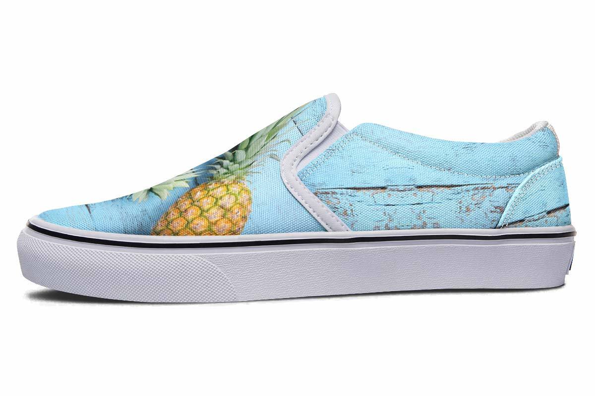 Pineapples Blue Wood