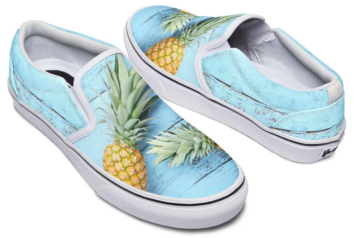 Pineapples Blue Wood