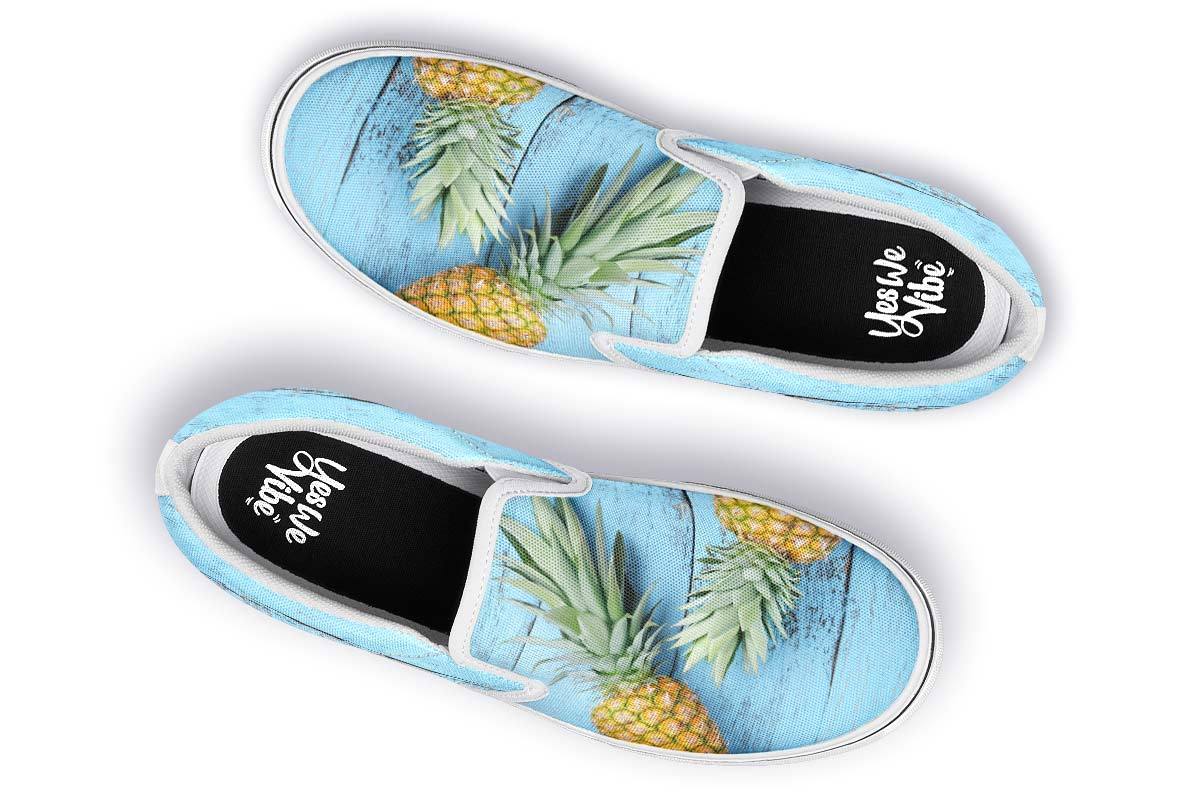 Pineapples Blue Wood