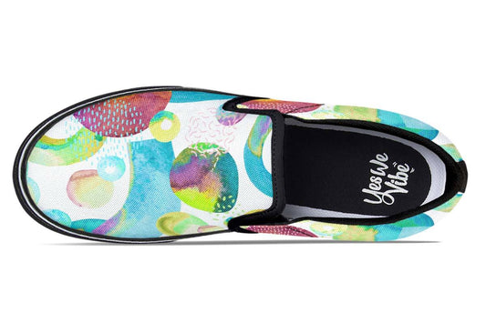 Watercolor Mixed Circles White