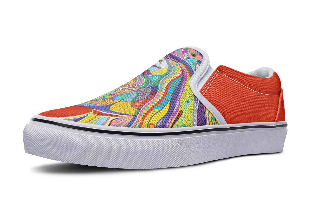 Woman And Lotus Dark Orange