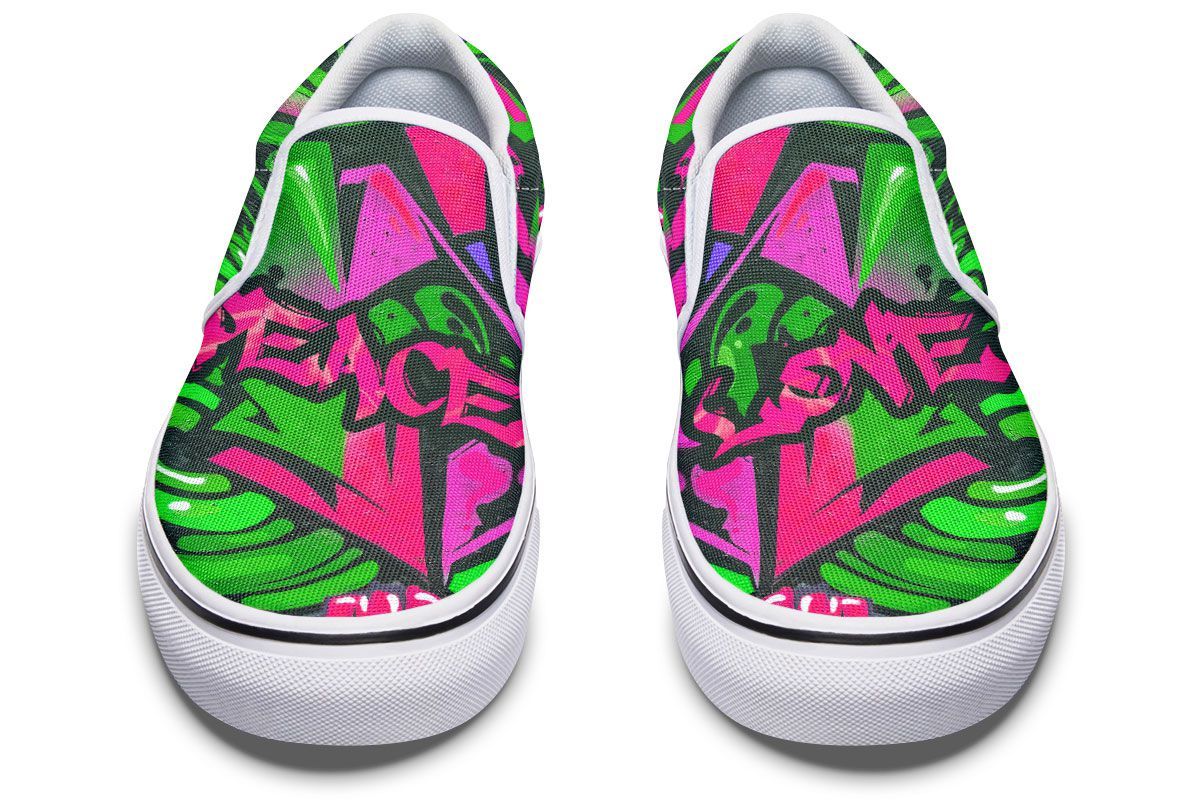 Pink Green Peace Love Graffiti