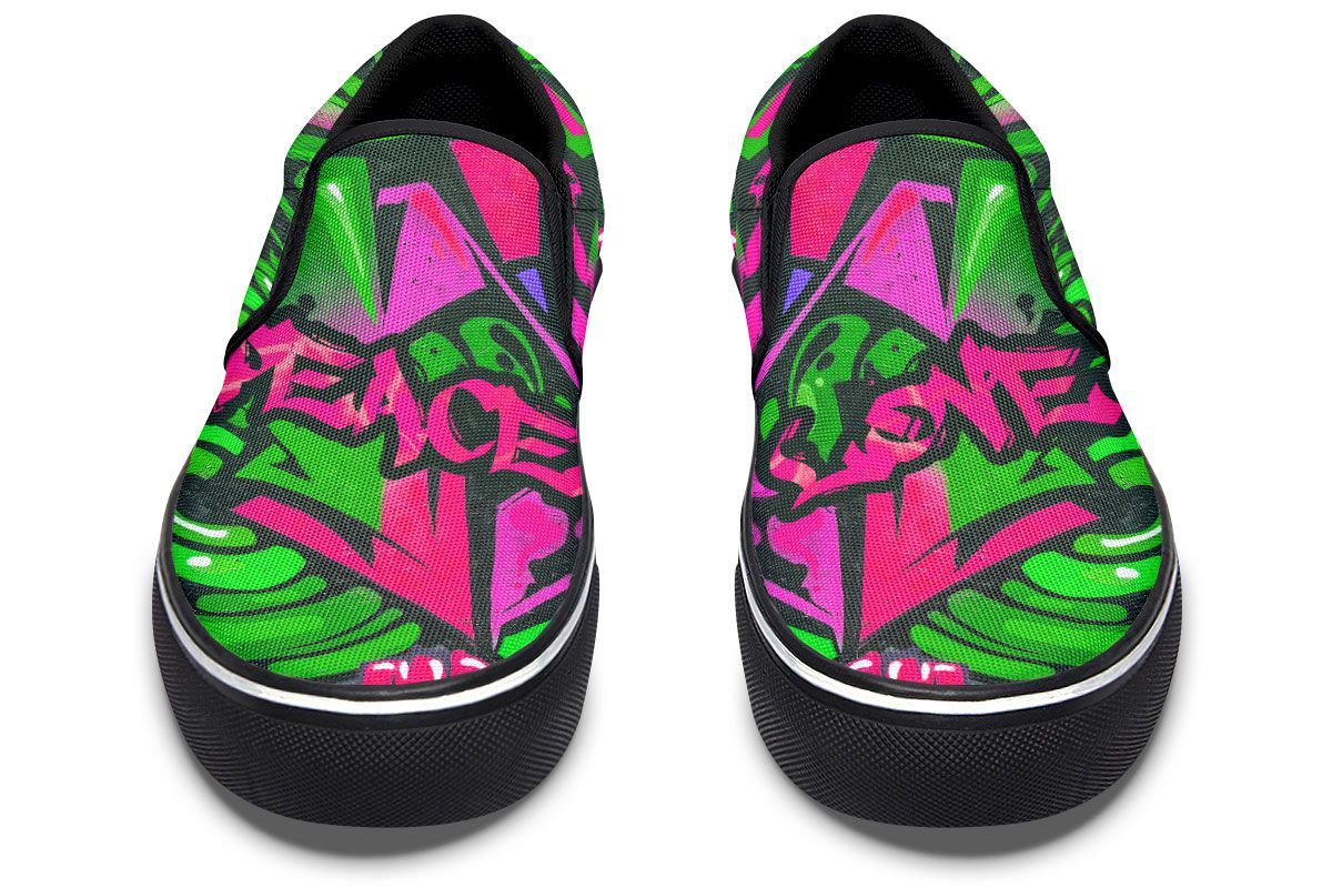 Pink Green Peace Love Graffiti