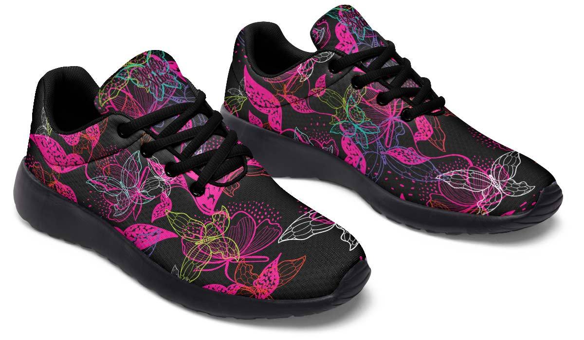 Neon Floral Butterfly