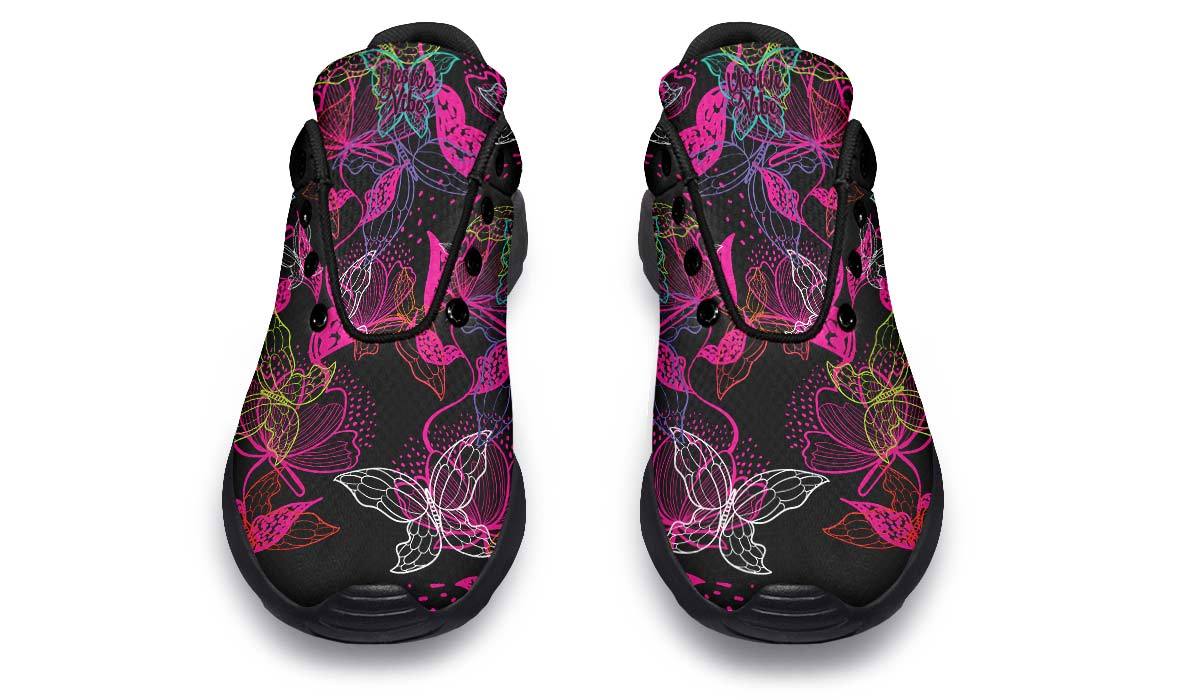 Neon Floral Butterfly