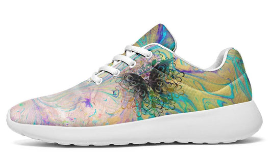 Watercolor Butterfly And Flower