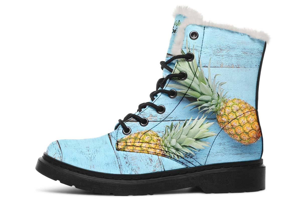 Pineapples Blue Wood