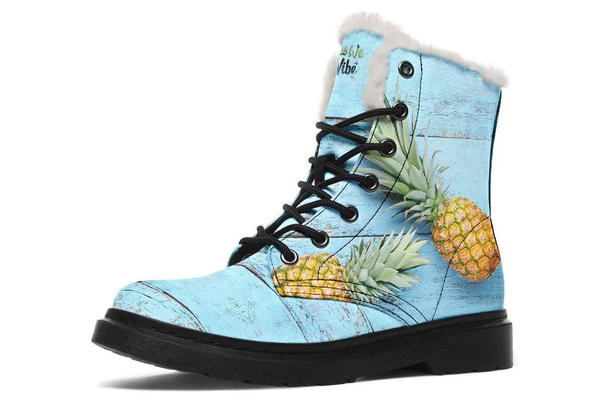 Pineapples Blue Wood