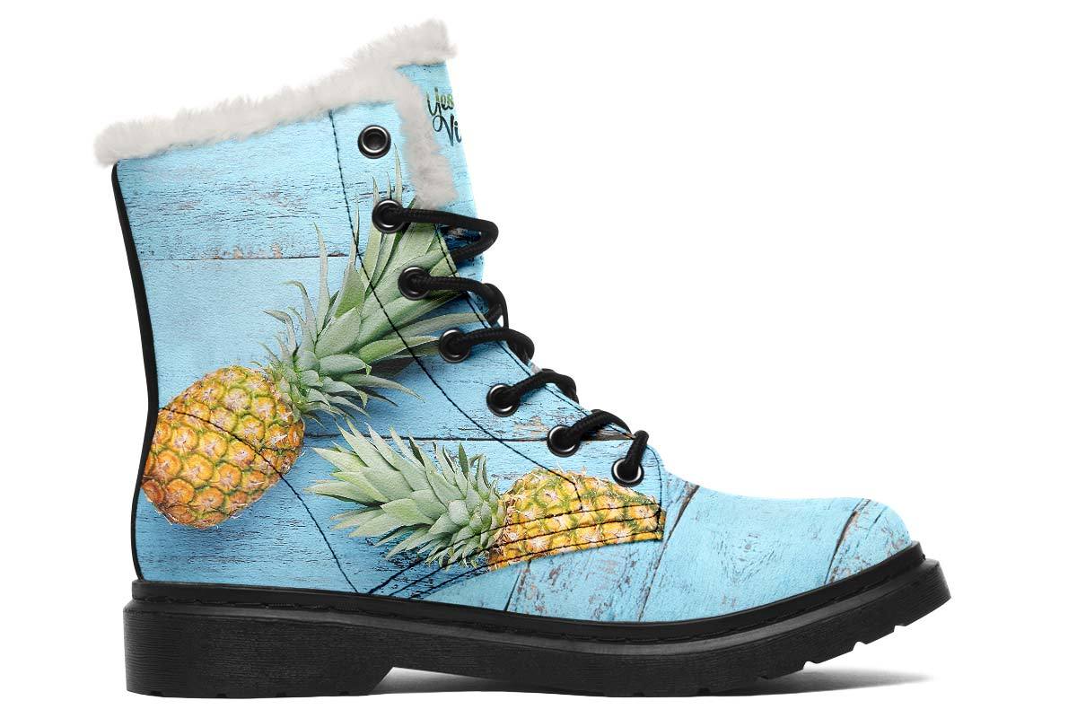 Pineapples Blue Wood