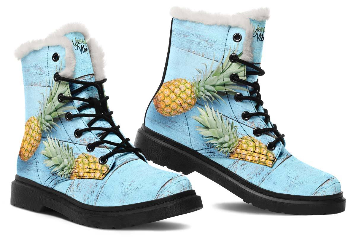 Pineapples Blue Wood