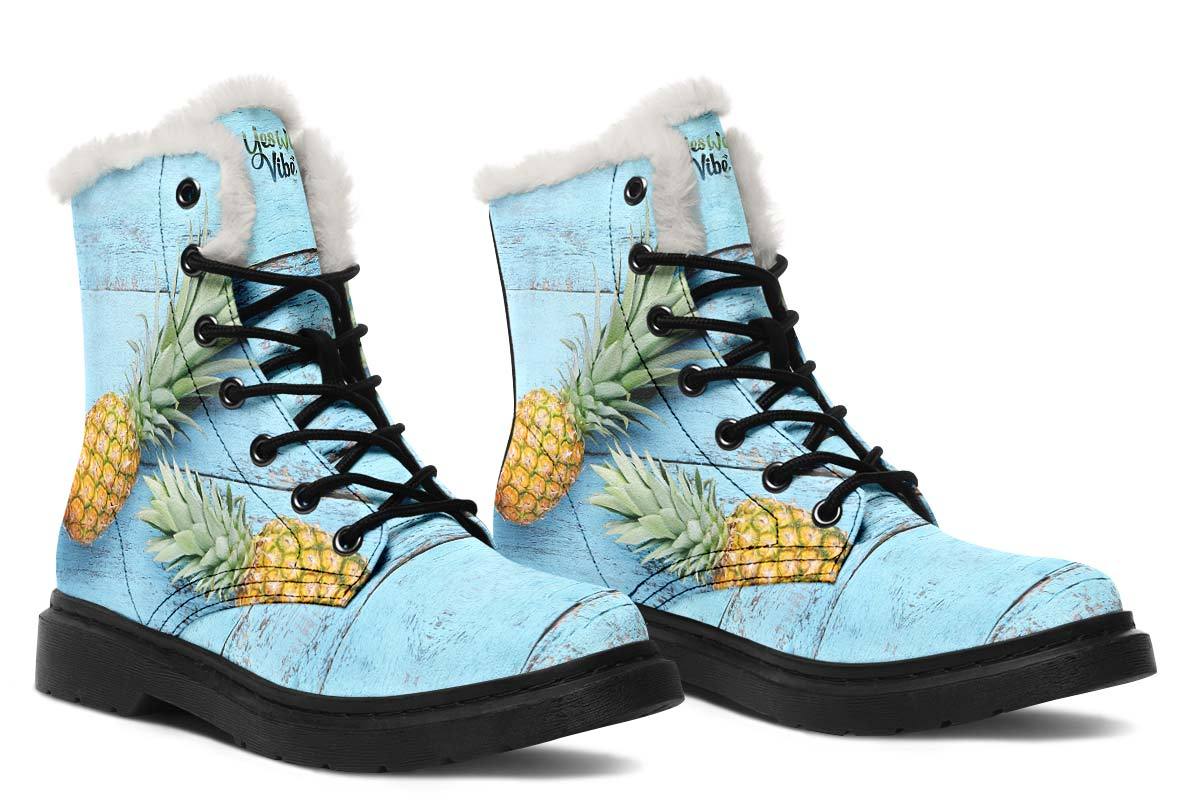 Pineapples Blue Wood