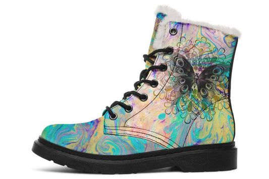 Watercolor Butterfly And Flower