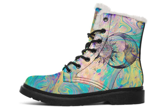 Watercolor Sun And Moon