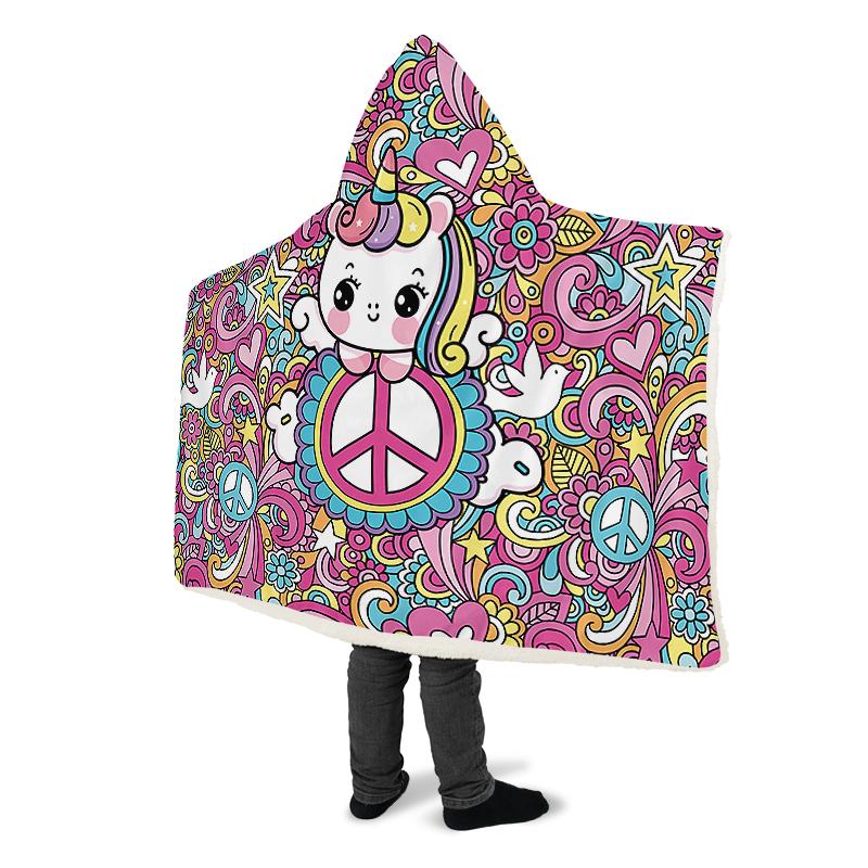 Cartoon Unicorn And Peace