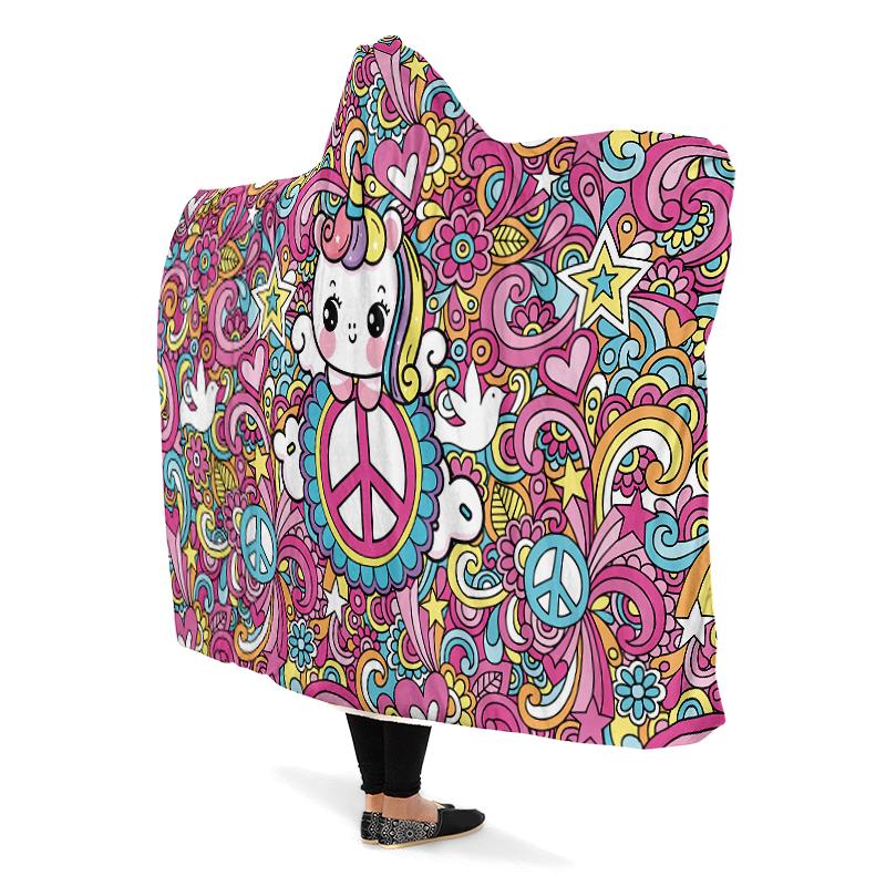 Cartoon Unicorn And Peace