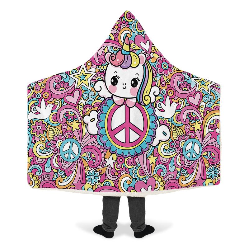Cartoon Unicorn And Peace