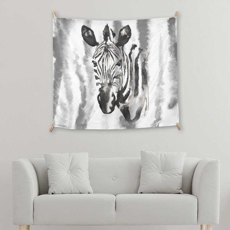 Watercolor Black Zebra