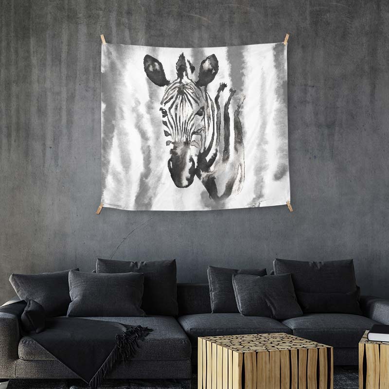 Watercolor Black Zebra