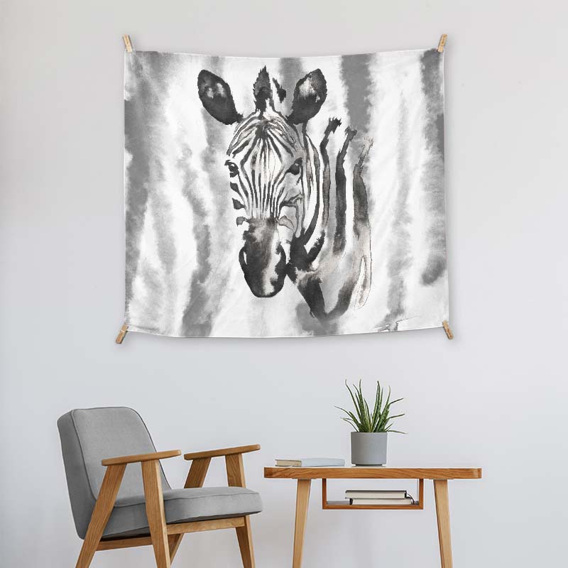 Watercolor Black Zebra