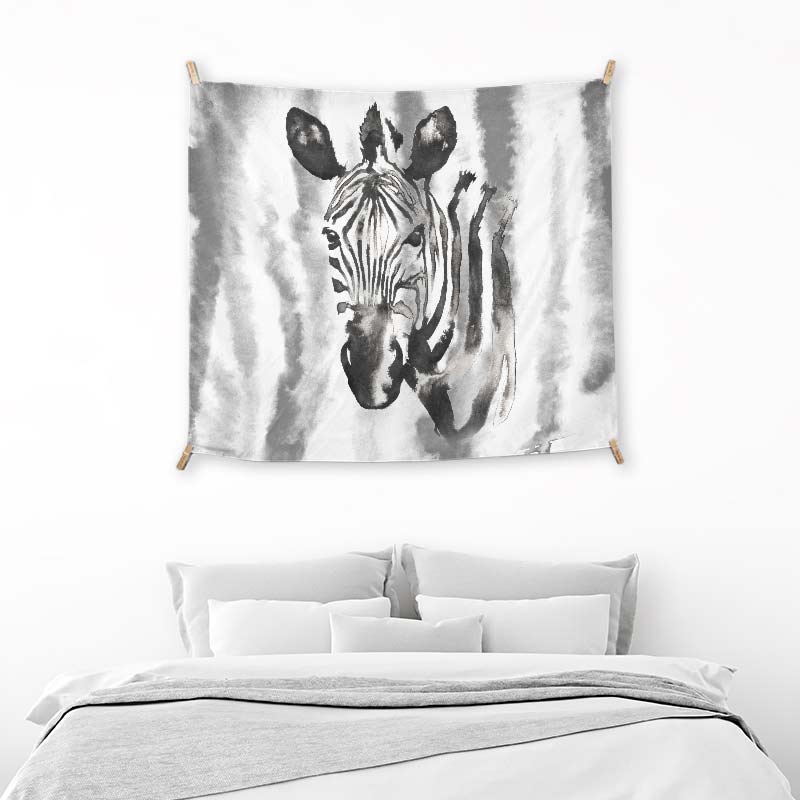Watercolor Black Zebra