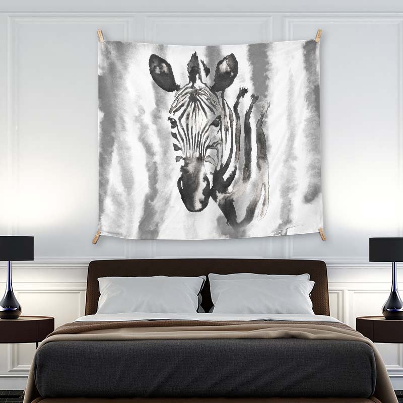 Watercolor Black Zebra