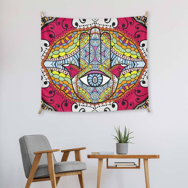 Mandala And Hamsa Hand Red