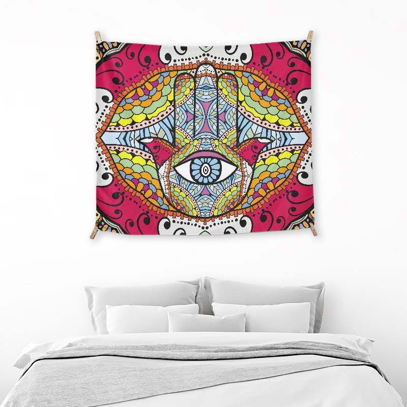 Mandala And Hamsa Hand Red