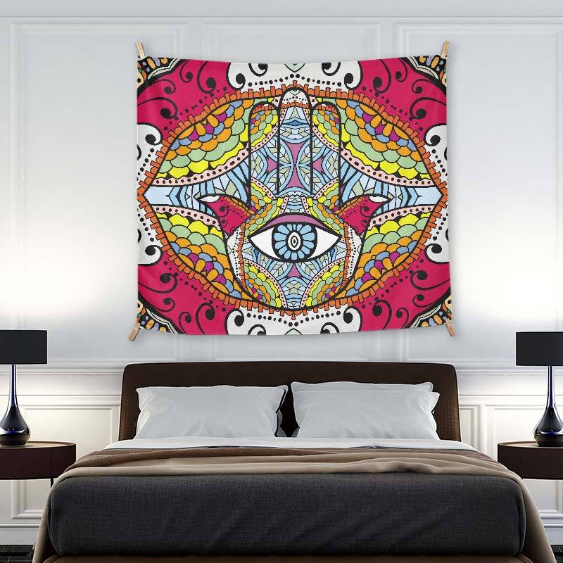 Mandala And Hamsa Hand Red