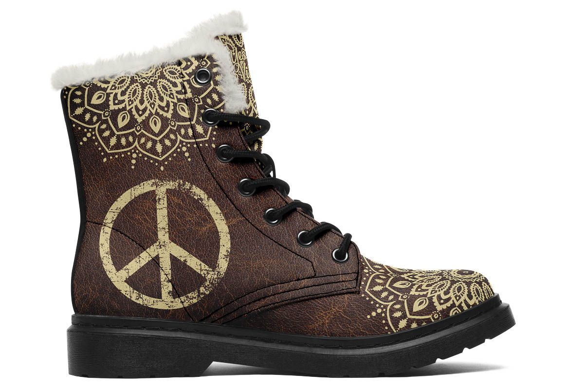 Peace Sign Mandala Brown