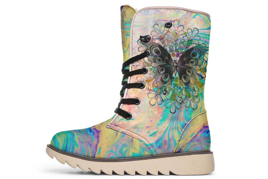 Watercolor Butterfly And Flower