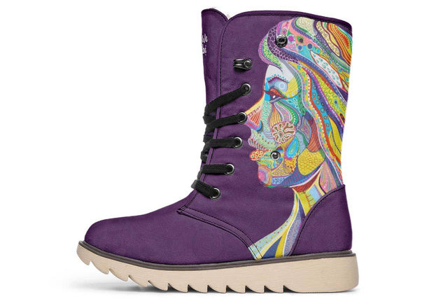 Woman And Lotus Dark Purple