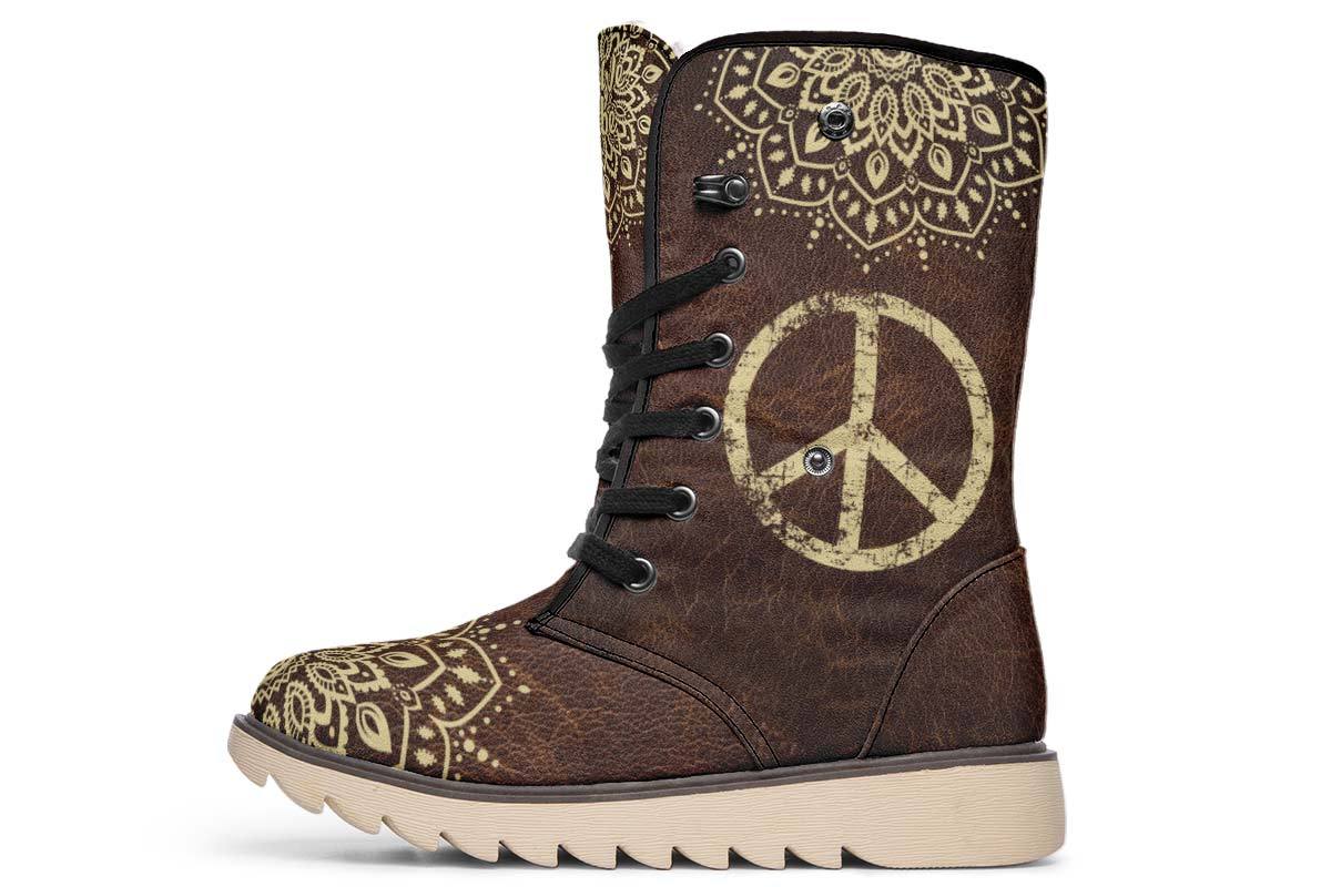 Peace Sign Mandala Brown