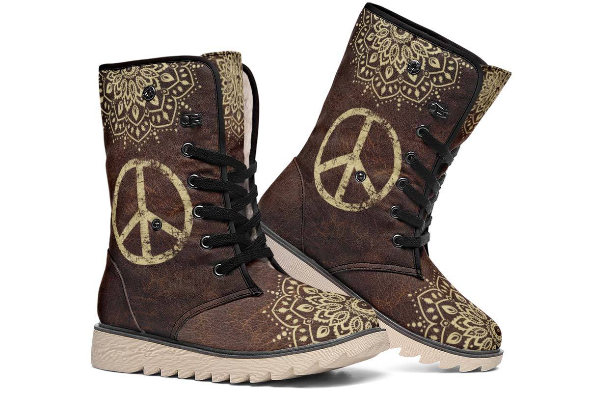 Peace Sign Mandala Brown